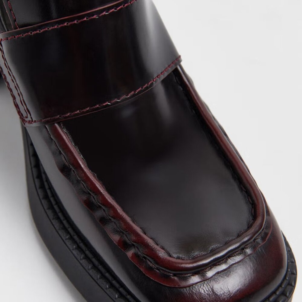 NIB! SOLD OUT COLOR! MIISTA KARINA BURGUNDY BRUSH OFF LEATHER LOAFERS sz38 - Picture 15 of 15